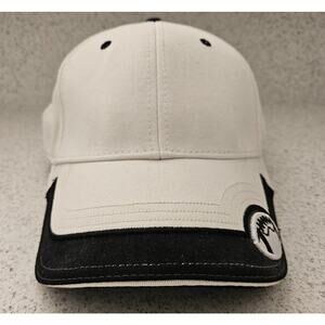 The Game Football Cap Hat Adjustable White with Black, Embroidered